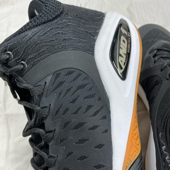 🧡EUC🧡AND 1 Attack Mid Basketball Shoes Black Junebug Gum Size 13 D3009MBZT - Picture 10 of 16